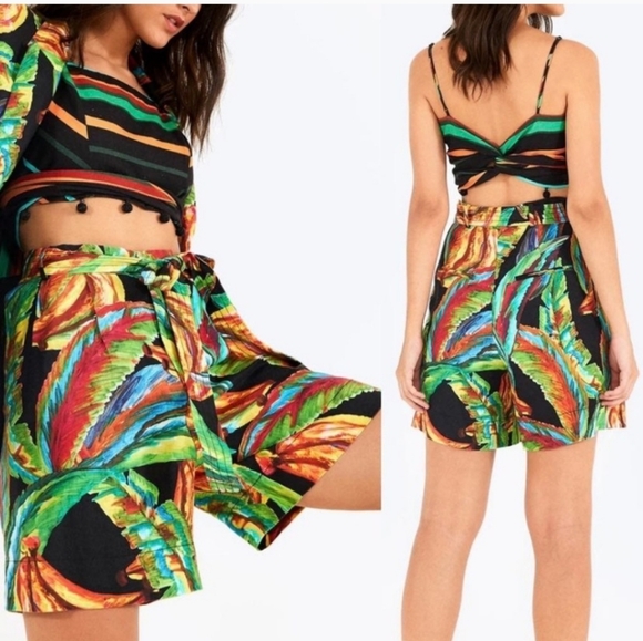 FARM Rio Pants - Farm Rio Banana High Waisted Shorts